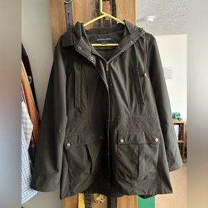French Connection Women’s Hooded Anorak Rain Jacket - Size XL - Olive